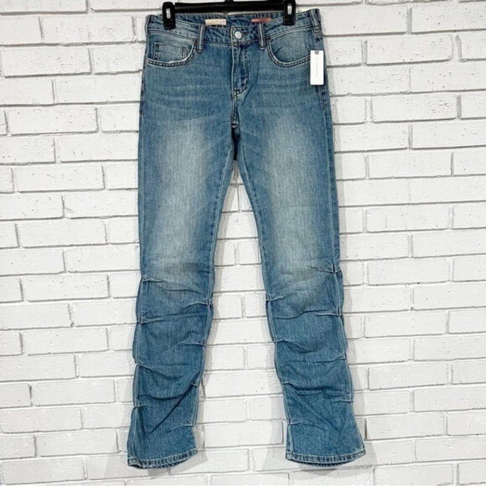 Pilcro Anthropologie Low-Rise Ruched Boot Jeans Blue Y2K NWT Sz 27